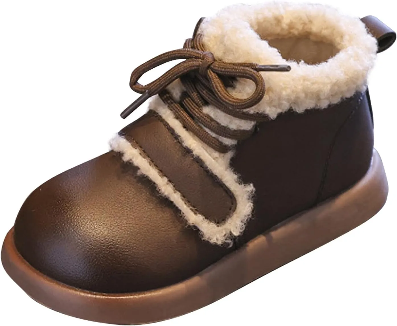 Toddler Kids Winter Snow Boots Slip On Cold Weather Sneakers Anti-Slip Fleece Ankle Boots Baby Girl Glittery Shoes