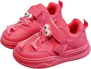 Toddler Leather Sneakers Hook Loop Adjusted Lace Flat Non Slip Sport Shoes Kids Running Walking Casual Athletic Shoes