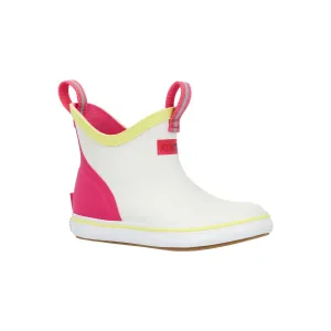 Toddler Pink Ankle Deck Boot in White