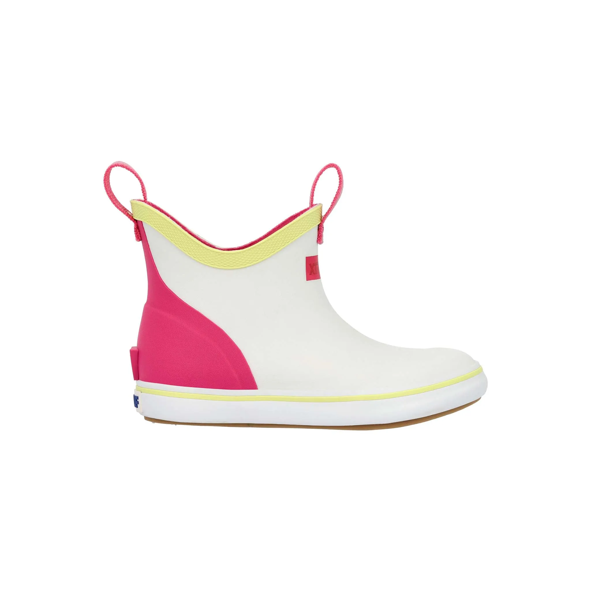 Toddler Pink Ankle Deck Boot in White