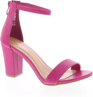 TOP MODA Hannah-1 Ankle Strap Dressy High Heel Sandal, Non-slip Sole, For Wedding, Party, Prom, Evening Wear, or Any Occasion, Sleek Style Block Heel Sandals