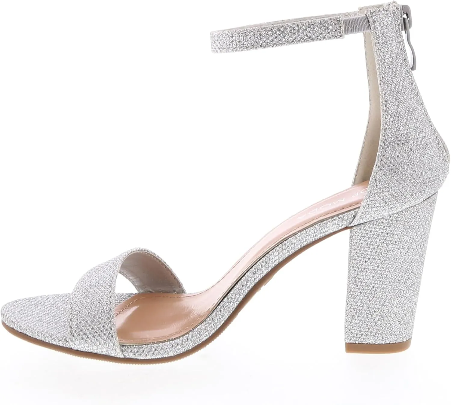 TOP MODA Hannah-1 Ankle Strap Dressy High Heel Sandal, Non-slip Sole, For Wedding, Party, Prom, Evening Wear, or Any Occasion, Sleek Style Block Heel Sandals