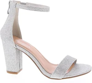 TOP MODA Hannah-1 Ankle Strap Dressy High Heel Sandal, Non-slip Sole, For Wedding, Party, Prom, Evening Wear, or Any Occasion, Sleek Style Block Heel Sandals