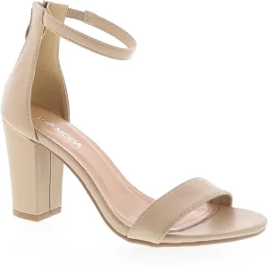 TOP MODA Hannah-1 Ankle Strap Dressy High Heel Sandal, Non-slip Sole, For Wedding, Party, Prom, Evening Wear, or Any Occasion, Sleek Style Block Heel Sandals