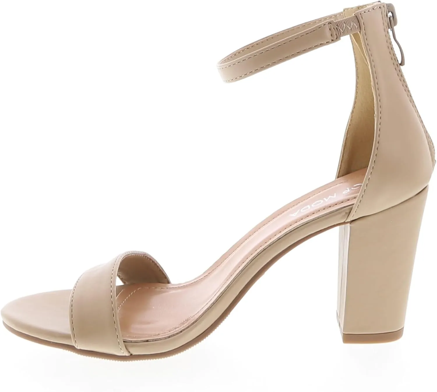 TOP MODA Hannah-1 Ankle Strap Dressy High Heel Sandal, Non-slip Sole, For Wedding, Party, Prom, Evening Wear, or Any Occasion, Sleek Style Block Heel Sandals