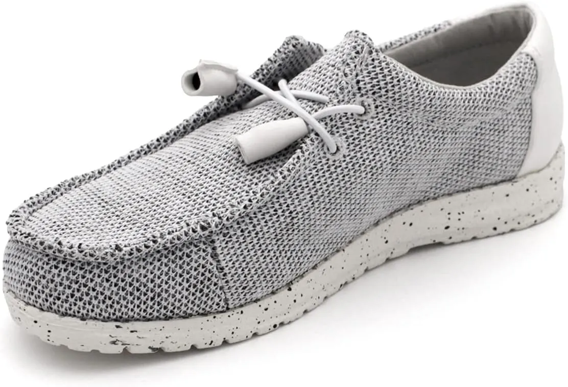 Town Forst Mens Knit upper fashion Slip On Loafers White Mesh-Design