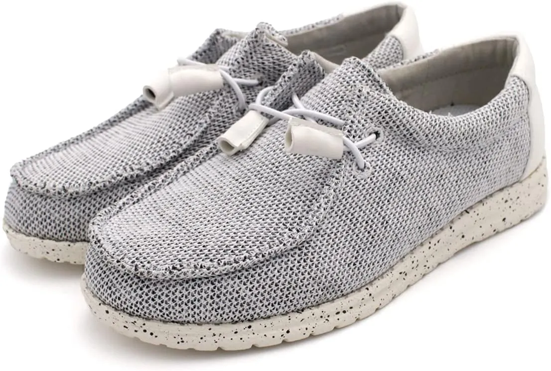 Town Forst Mens Knit upper fashion Slip On Loafers White Mesh-Design