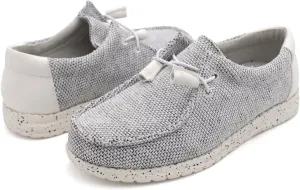 Town Forst Mens Knit upper fashion Slip On Loafers White Mesh-Design