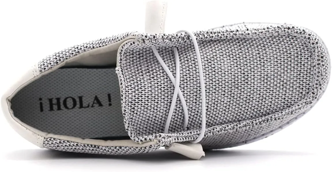 Town Forst Mens Knit upper fashion Slip On Loafers White Mesh-Design