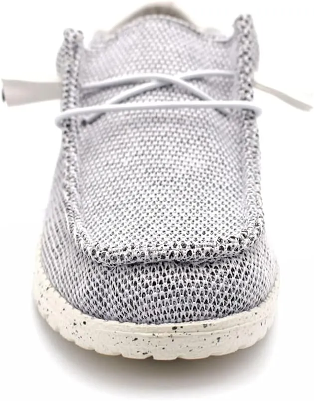 Town Forst Mens Knit upper fashion Slip On Loafers White Mesh-Design