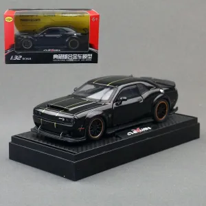 Toy Cars 1:32 Charger Hellcat SRT Model Cars, Pull Back Die-cast Vehicles, Collectible Cars with Sounds＆Lights for Kids Boys Girls and Adults, Gift Black
