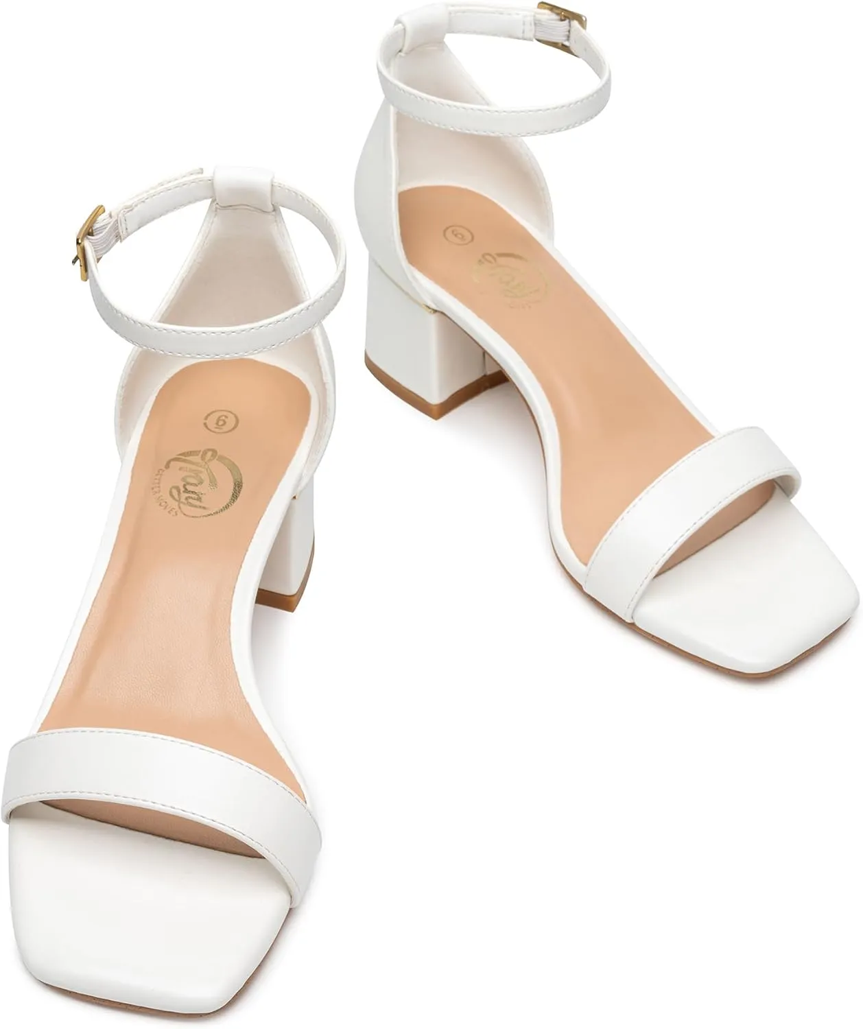 Trary Low Heels for Women Square Open Toe Ankle Strap Women's Pumps Dressy Shoes Block Chunky Heels Comfy Fashion Heeled Sandals for Women 2025 Adjustable Buckle 2.16 Inches Work Causal Party Wedding