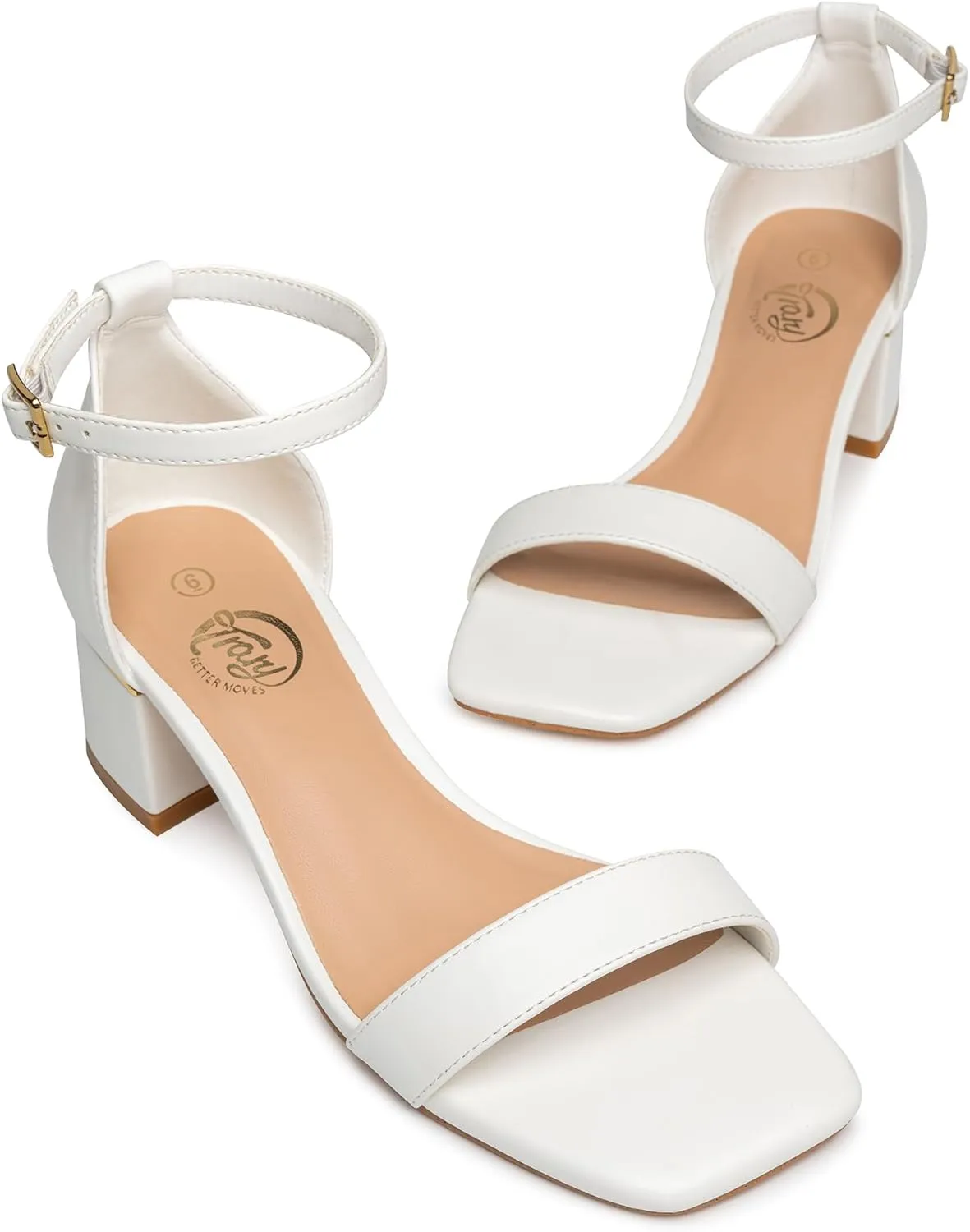 Trary Low Heels for Women Square Open Toe Ankle Strap Women's Pumps Dressy Shoes Block Chunky Heels Comfy Fashion Heeled Sandals for Women 2025 Adjustable Buckle 2.16 Inches Work Causal Party Wedding
