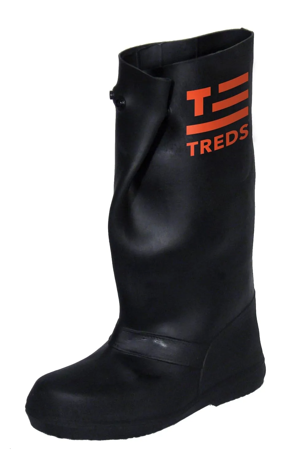 TREDS Rubber Concrete Boot, Pull-On Overboot for Construction, Mud & Snow, Size XL (14-16), 17" Ht, Black