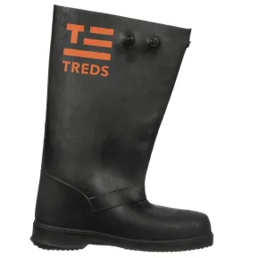 TREDS Rubber Concrete Boot, Pull-On Overboot for Construction, Mud & Snow, Size XL (14-16), 17" Ht, Black