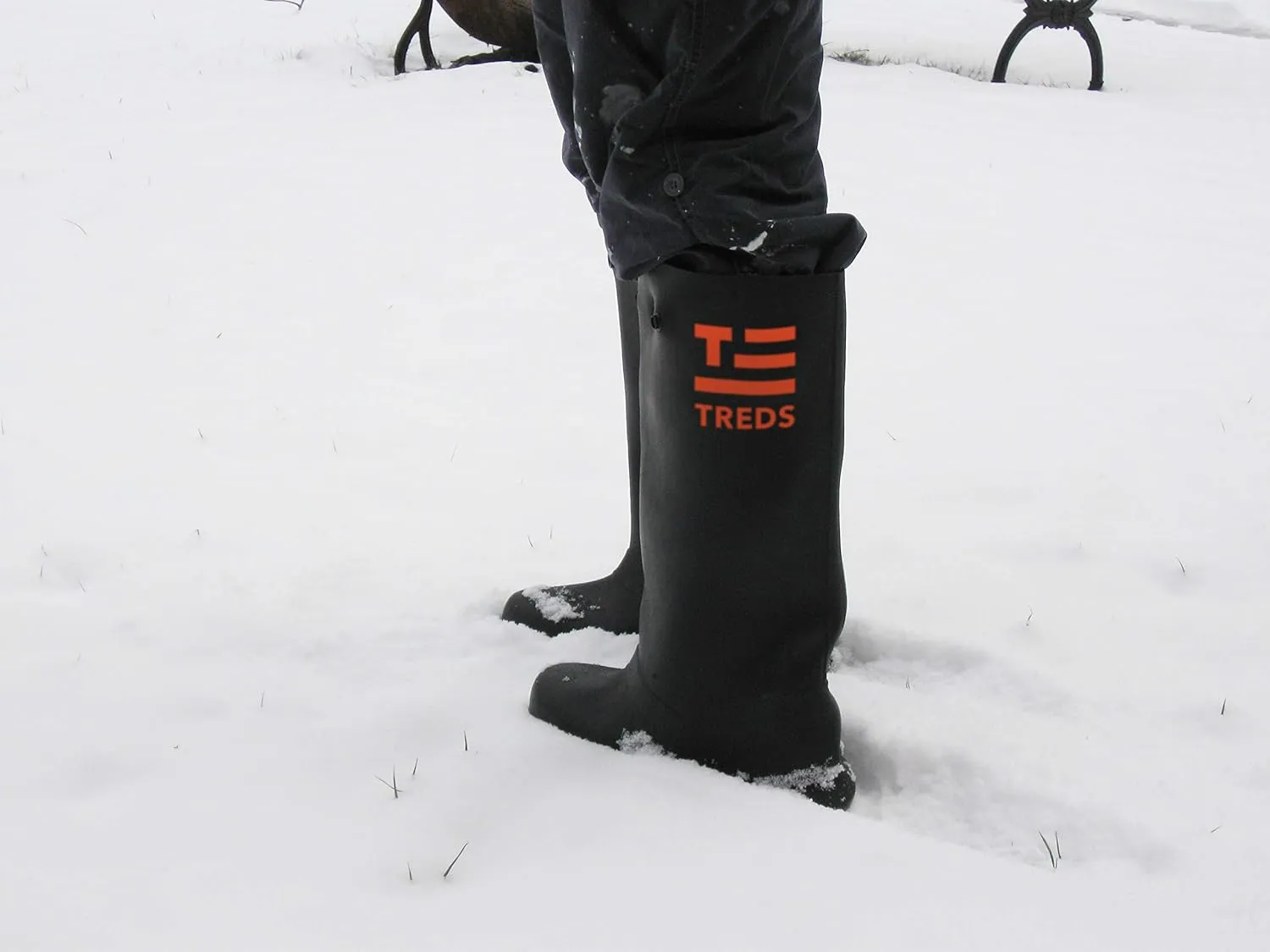 TREDS Rubber Concrete Boot, Pull-On Overboot for Construction, Mud & Snow, Size XL (14-16), 17" Ht, Black