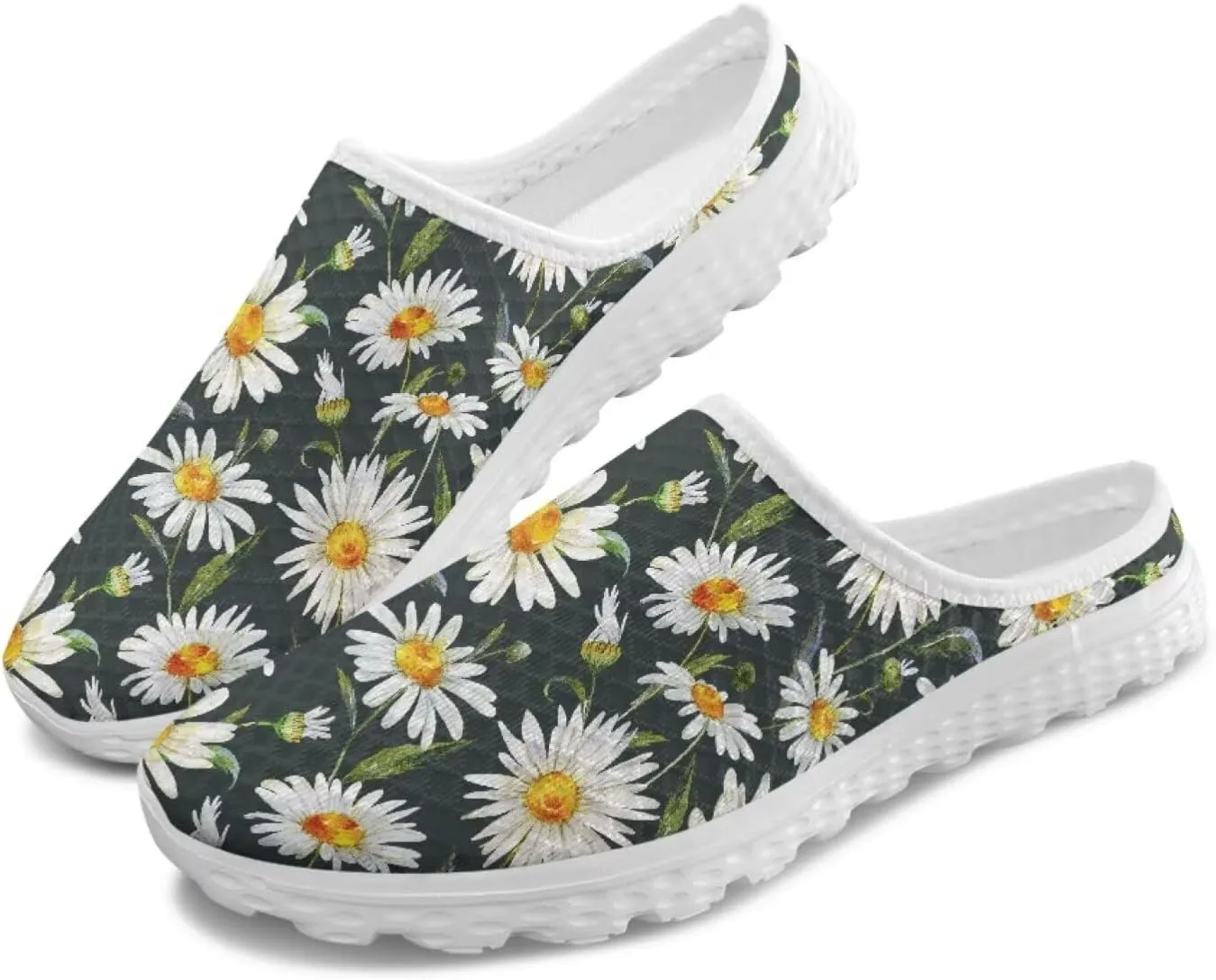 Tropical Flora Women's Arch Support Mule Garden Shoes Slip On Loafers Breathable Summer Barefoot Walking Flat