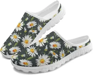 Tropical Flora Women's Arch Support Mule Garden Shoes Slip On Loafers Breathable Summer Barefoot Walking Flat
