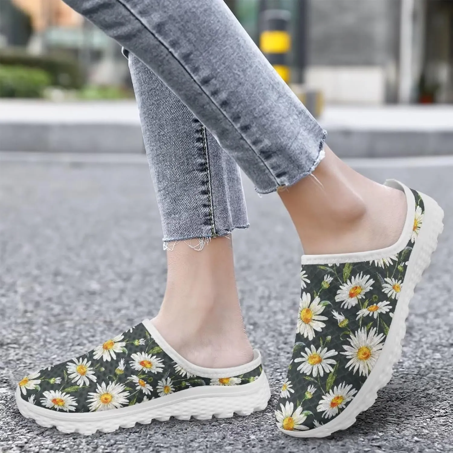 Tropical Flora Women's Arch Support Mule Garden Shoes Slip On Loafers Breathable Summer Barefoot Walking Flat