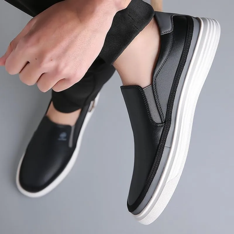 Trsorini Mens Casual Shoes Soft Comfortable Flat Lightweight Moccasin Classic Breathable Leather Men's Shoes