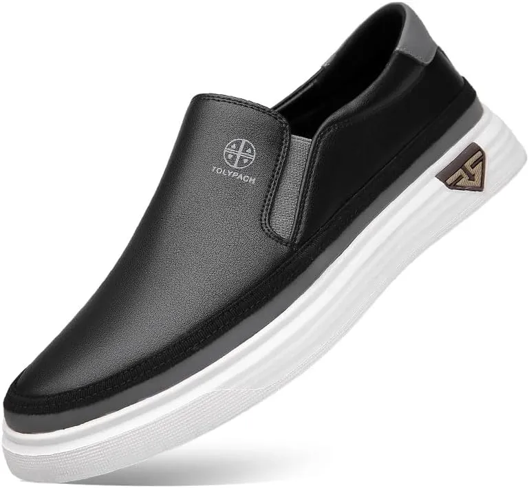 Trsorini Mens Casual Shoes Soft Comfortable Flat Lightweight Moccasin Classic Breathable Leather Men's Shoes