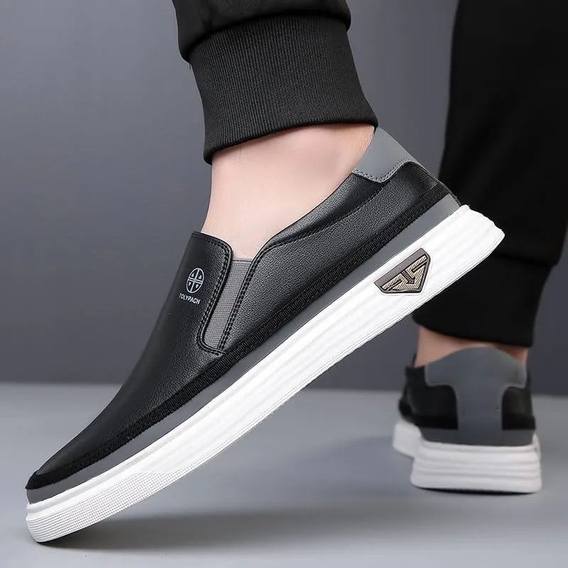 Trsorini Mens Casual Shoes Soft Comfortable Flat Lightweight Moccasin Classic Breathable Leather Men's Shoes