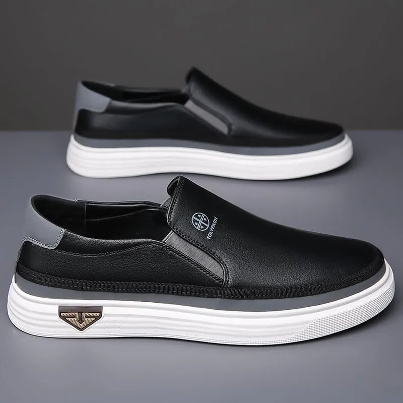 Trsorini Mens Casual Shoes Soft Comfortable Flat Lightweight Moccasin Classic Breathable Leather Men's Shoes