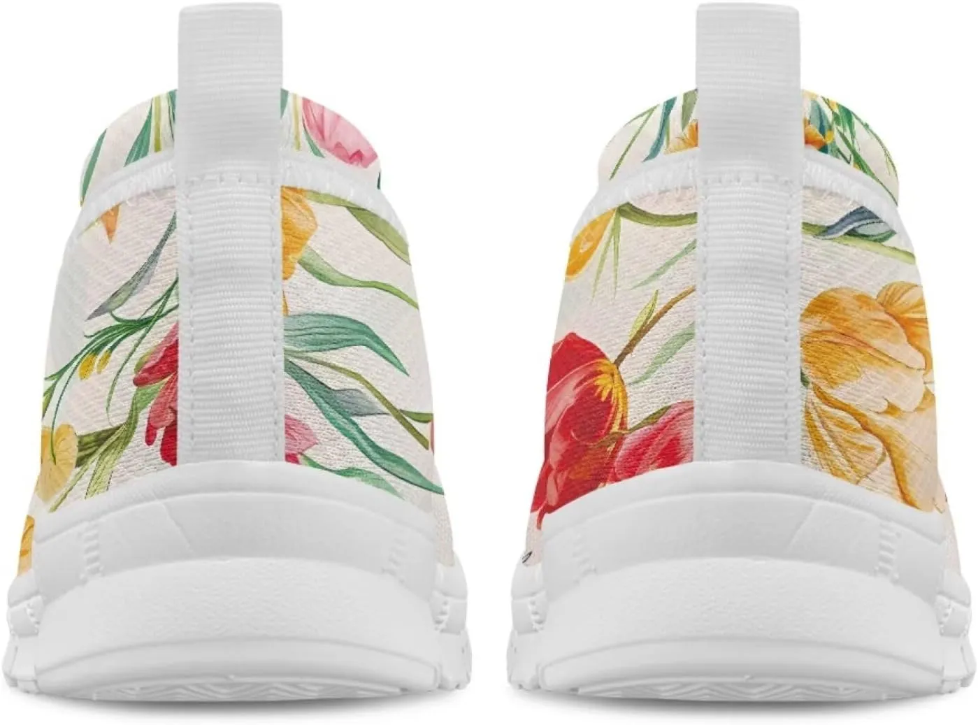 Tulips Slip On Walking Shoes for Women Hands Free Sneakers Lightweight Non Slip Workout Gym Nurse Shoes