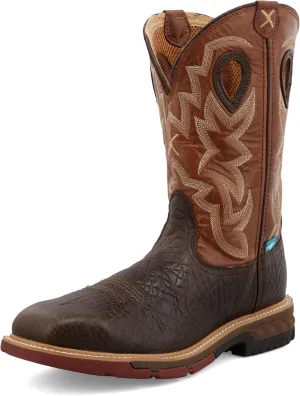 Twisted X Men's 12" Western Work Boot, Smokey Chocolate & Spice 12 EE