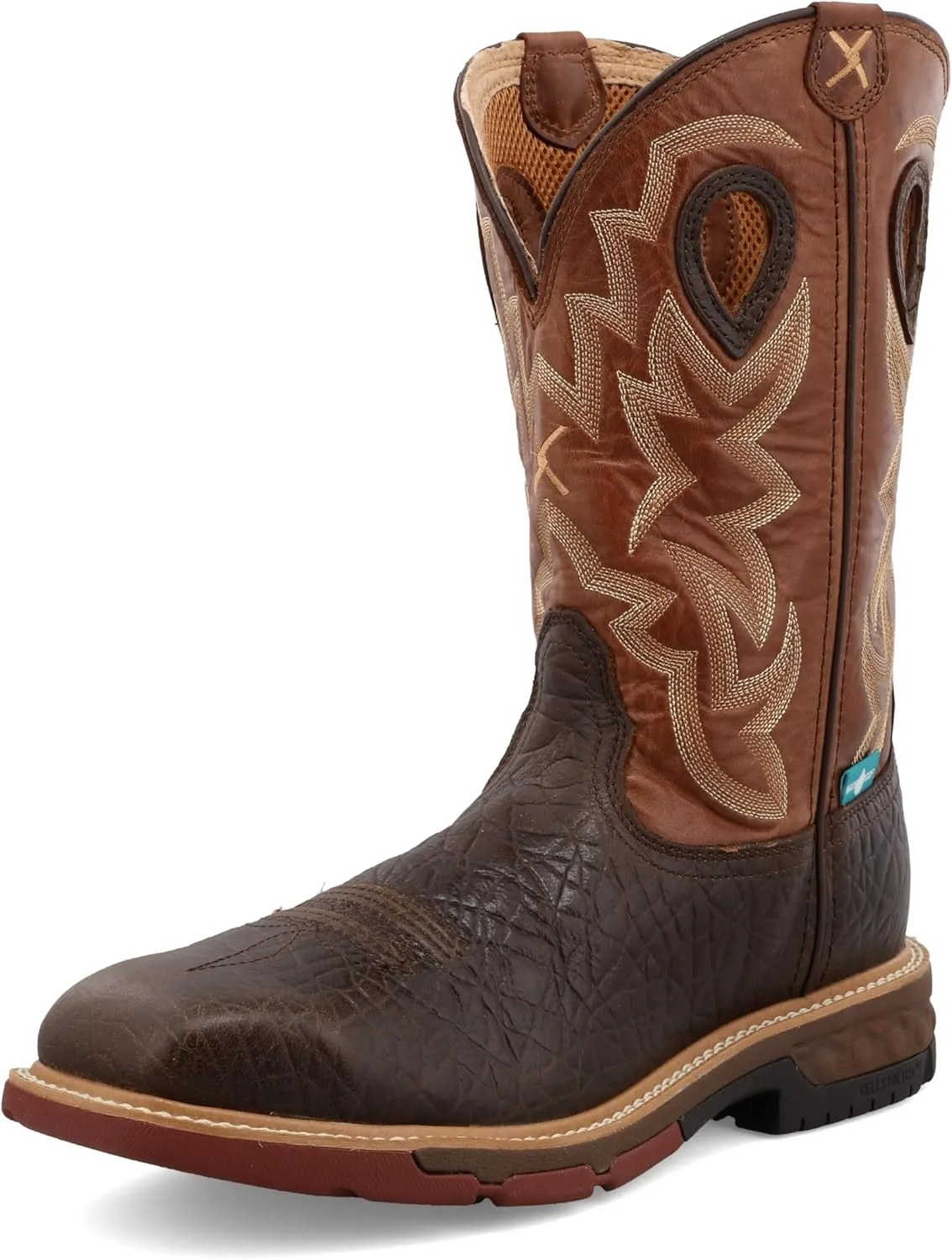 Twisted X Men's 12" Western Work Boot, Smokey Chocolate & Spice 12 EE