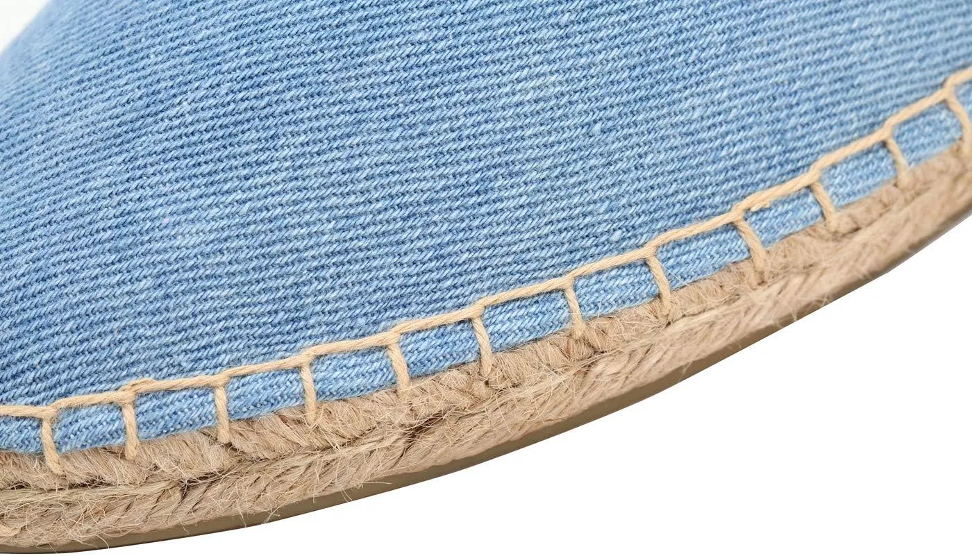 U-lite Women's Simple Mule Breathable Flat Espadrilles Shoes, Pure Color Mules