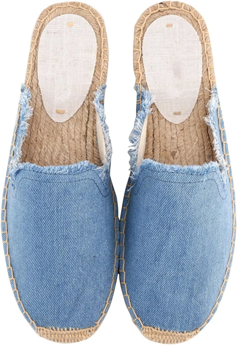 U-lite Women's Simple Mule Breathable Flat Espadrilles Shoes, Pure Color Mules