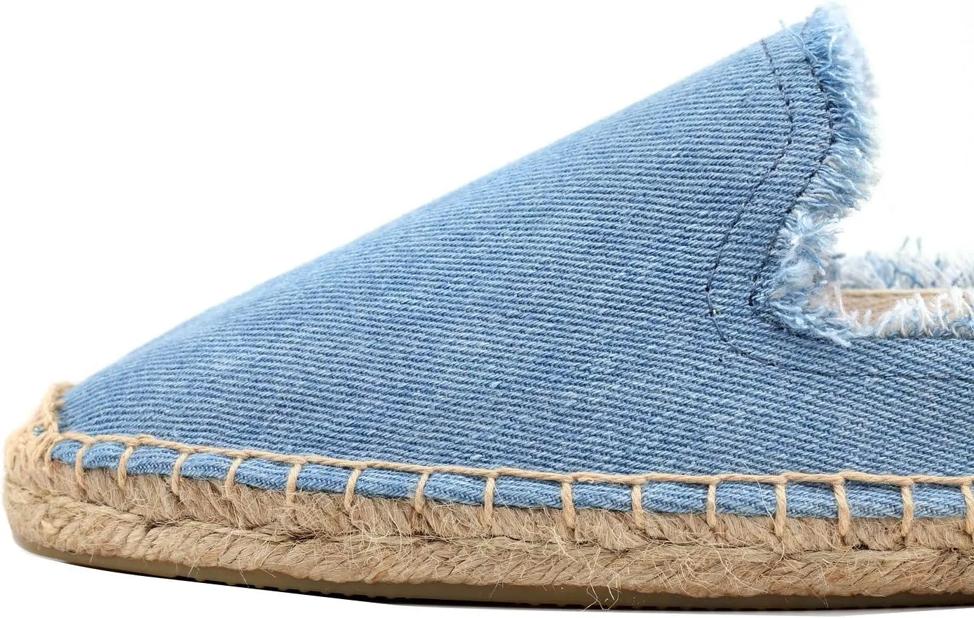 U-lite Women's Simple Mule Breathable Flat Espadrilles Shoes, Pure Color Mules