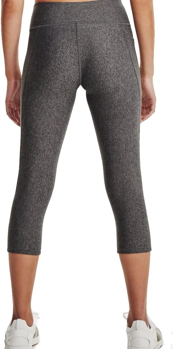 Under Armour Women's HeatGear Mid No-Slip Waistband Pocketed Capri