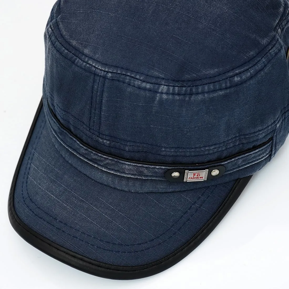 Unisex Cadet Army Cap Adjustable Flat Top Cap Washed Cotton Military Hat Baseball Cap