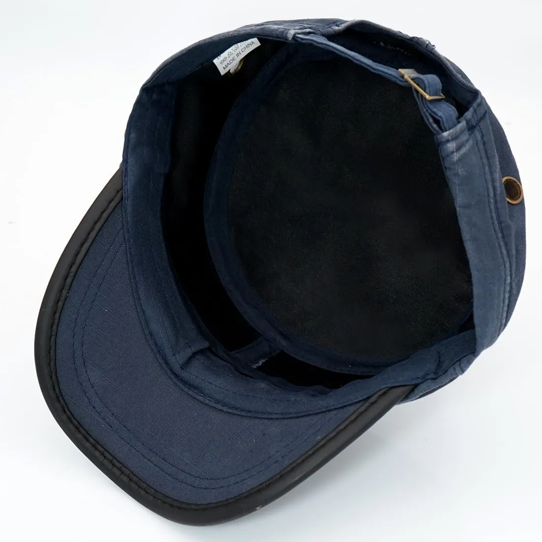 Unisex Cadet Army Cap Adjustable Flat Top Cap Washed Cotton Military Hat Baseball Cap