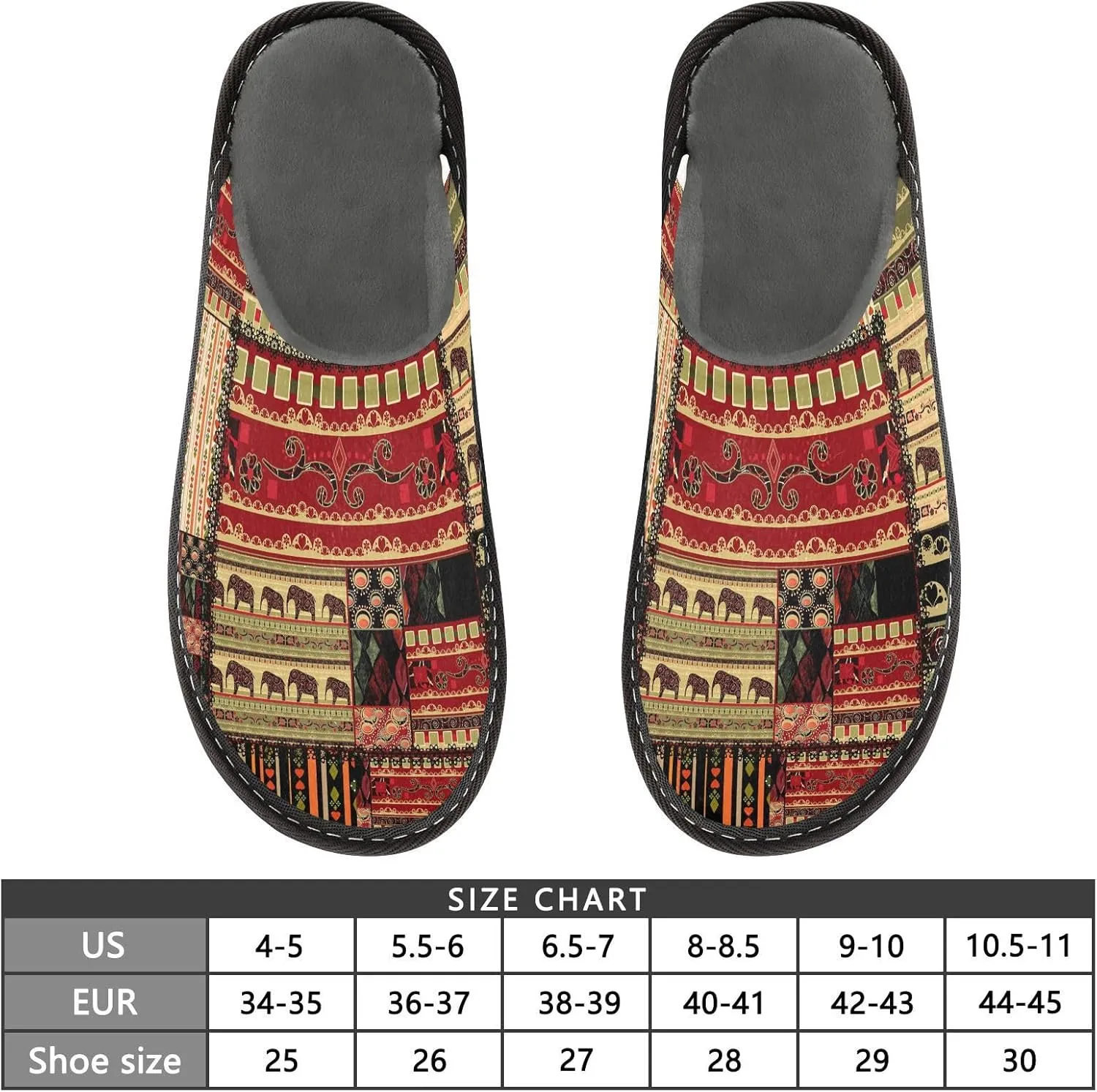 Unisex Fuzzy Foam Slippers Non-Skid Slip-on Soft Warm Sole Fleece Shoes 4-11