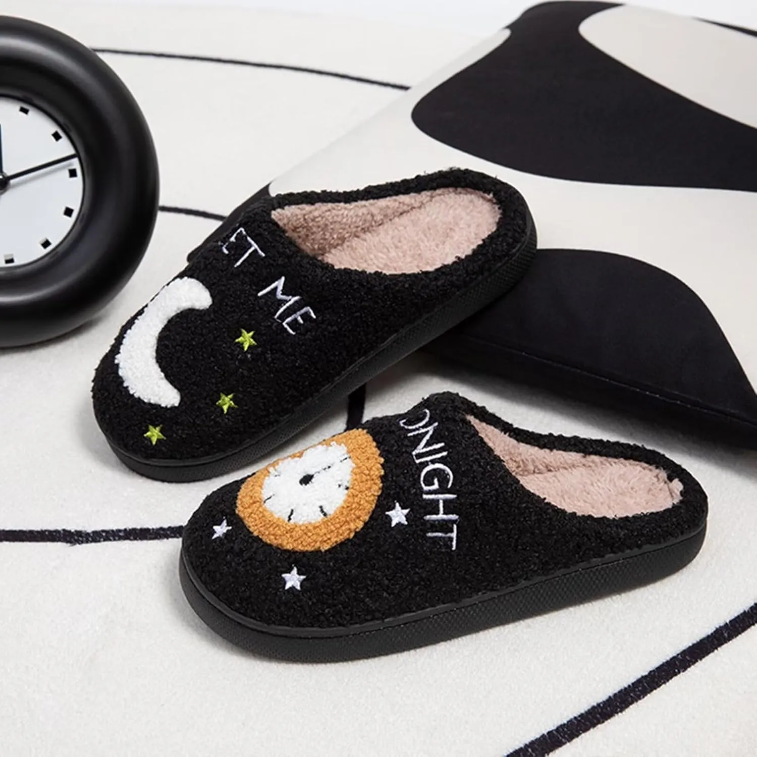Unisex Meet Me at Midnight Slippers Fuzzy Warm House Slippers Winter Indoor Outdoor Shoes