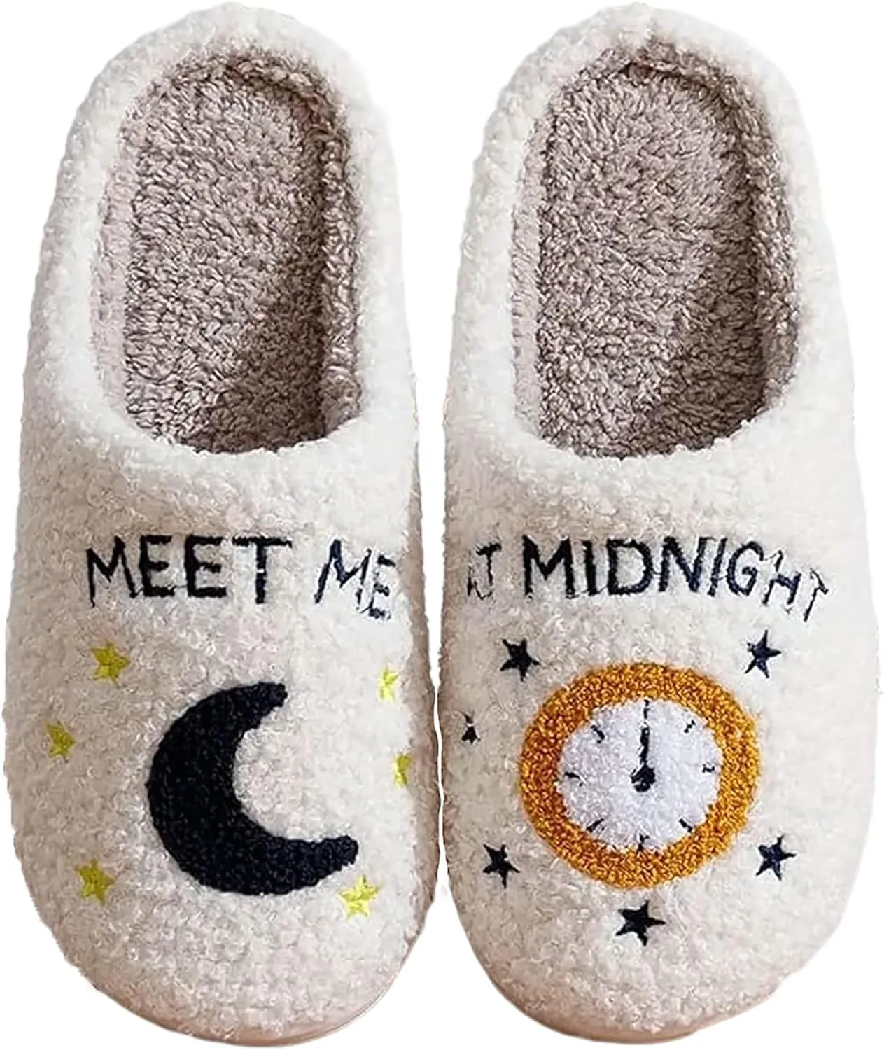 Unisex Meet Me at Midnight Slippers Fuzzy Warm House Slippers Winter Indoor Outdoor Shoes