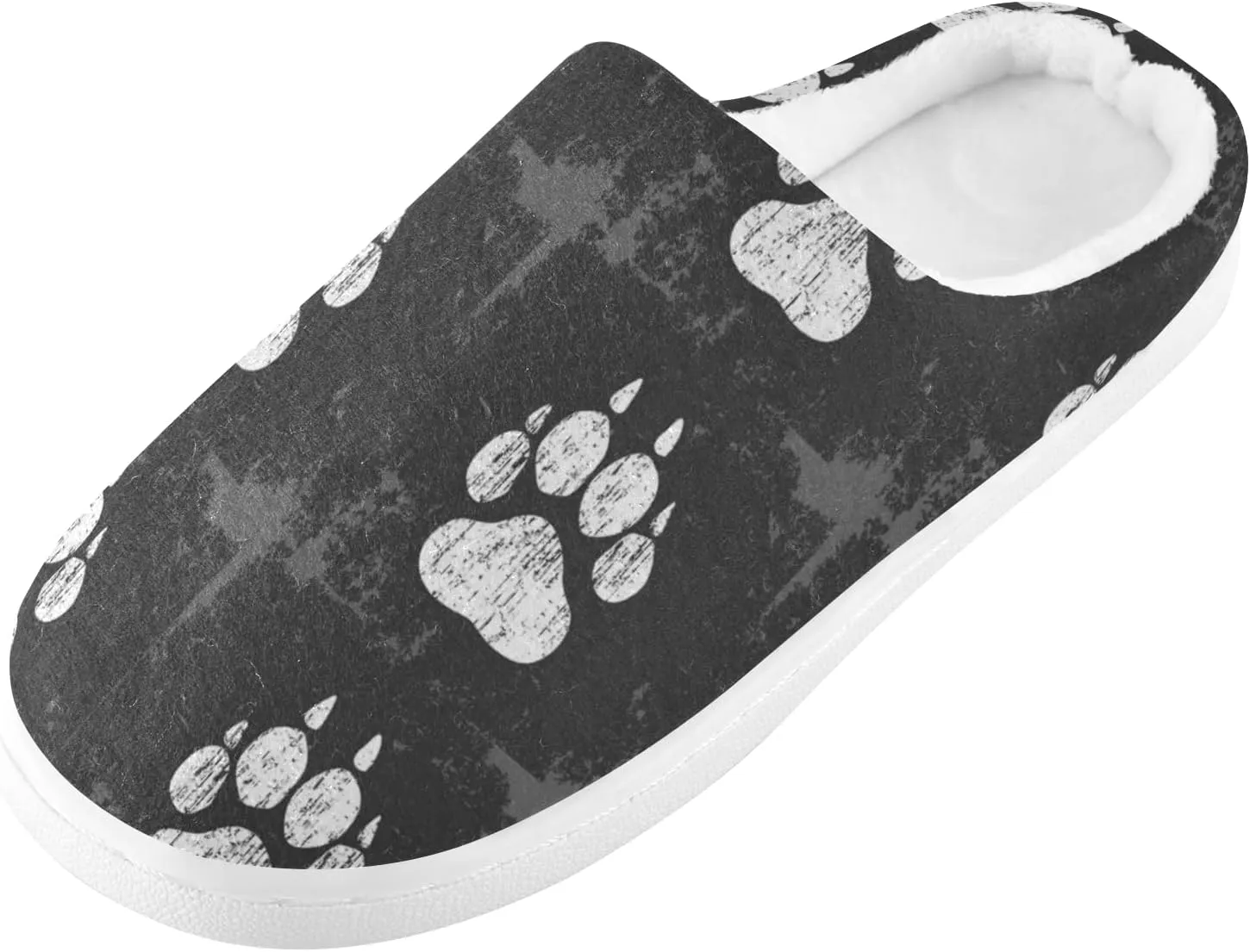 Unisex Memory Foam House Slippers Non-Skid Soft Warm Sole Coral Fleece Slip-on Closed Toe Hand Free Shoes for Bedroom Travel 6-17