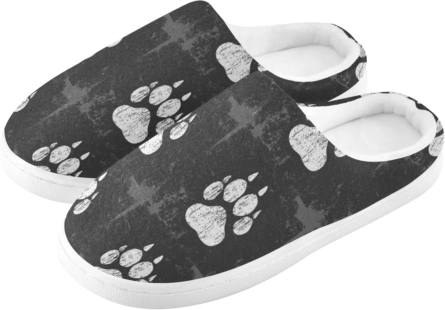 Unisex Memory Foam House Slippers Non-Skid Soft Warm Sole Coral Fleece Slip-on Closed Toe Hand Free Shoes for Bedroom Travel 6-17
