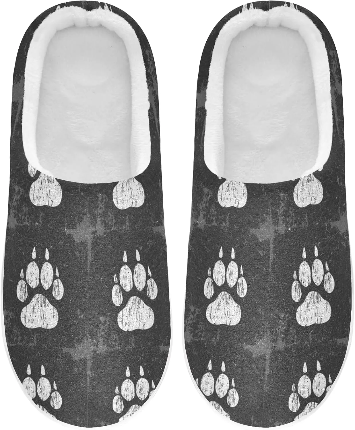 Unisex Memory Foam House Slippers Non-Skid Soft Warm Sole Coral Fleece Slip-on Closed Toe Hand Free Shoes for Bedroom Travel 6-17