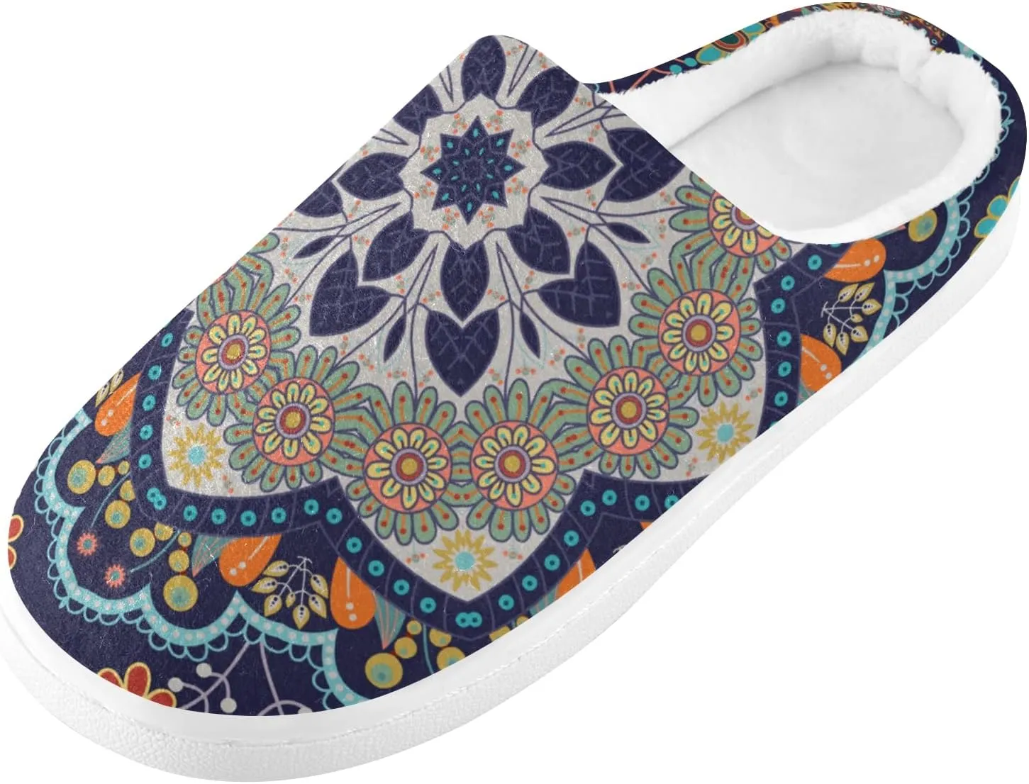 Unisex Memory Foam House Slippers Non-Skid Soft Warm Sole Coral Fleece Slip-on Closed Toe Hand Free Shoes for Bedroom Travel 6-17