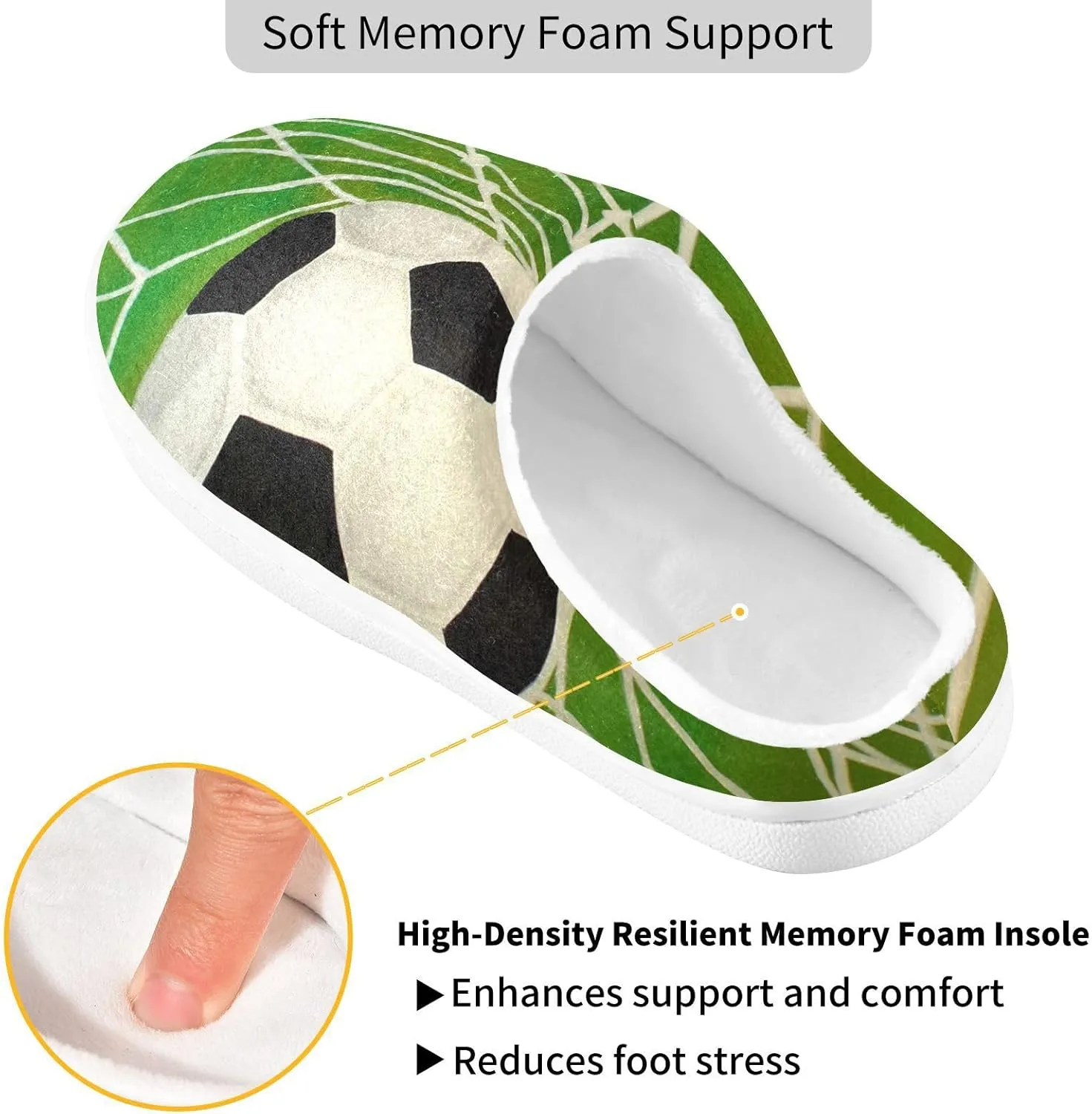 Unisex Memory Foam Slippers Non-Skid Slip-on Soft Warm Sole Fleece Shoes 6-17