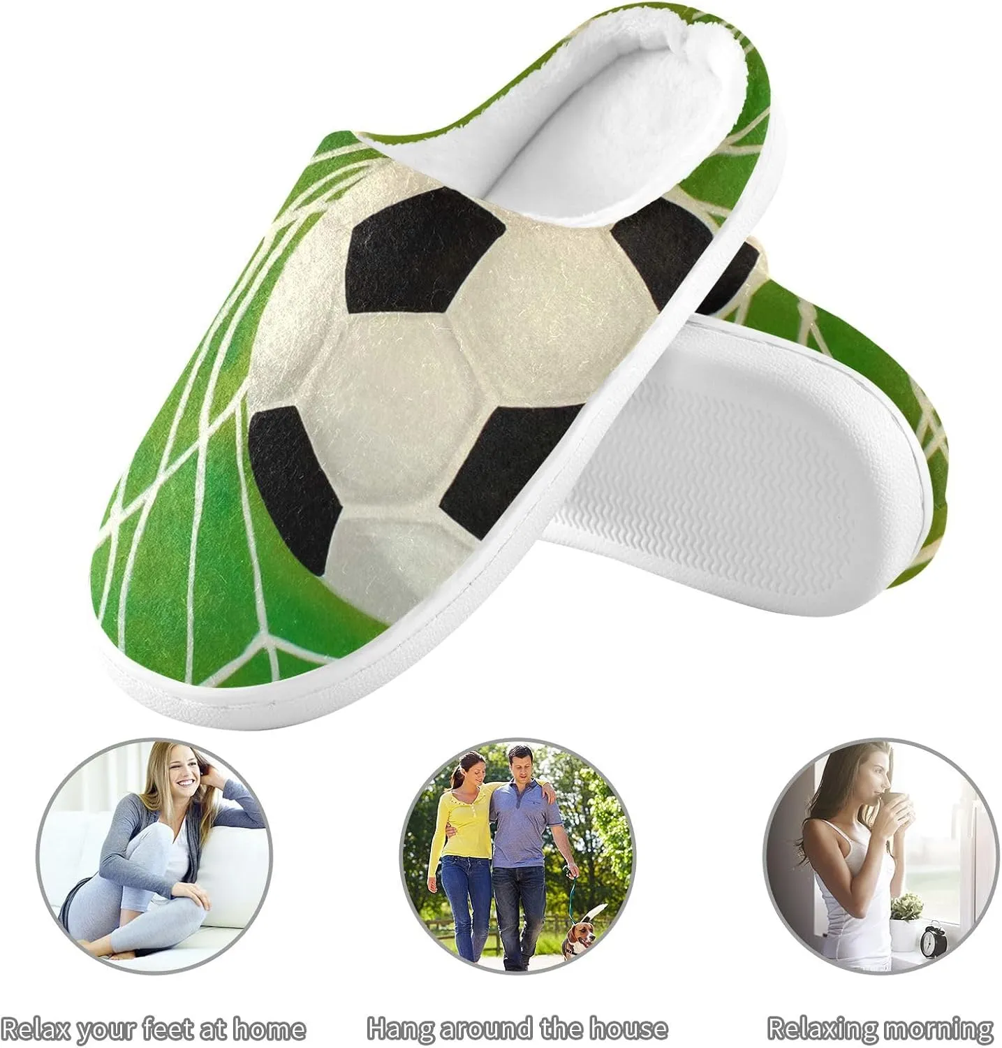 Unisex Memory Foam Slippers Non-Skid Slip-on Soft Warm Sole Fleece Shoes 6-17