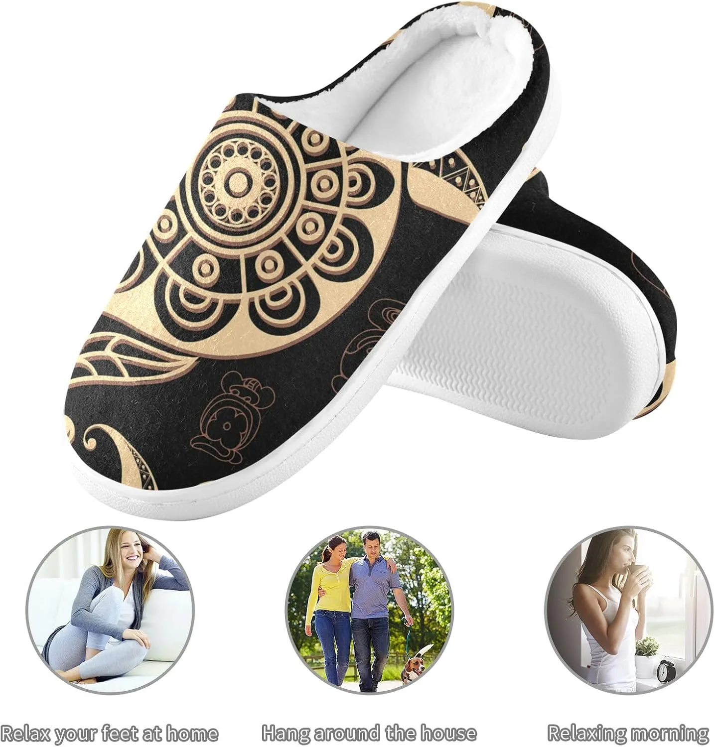 Unisex Memory Foam Slippers Non-Skid Slip-on Soft Warm Sole Fleece Shoes 6-17