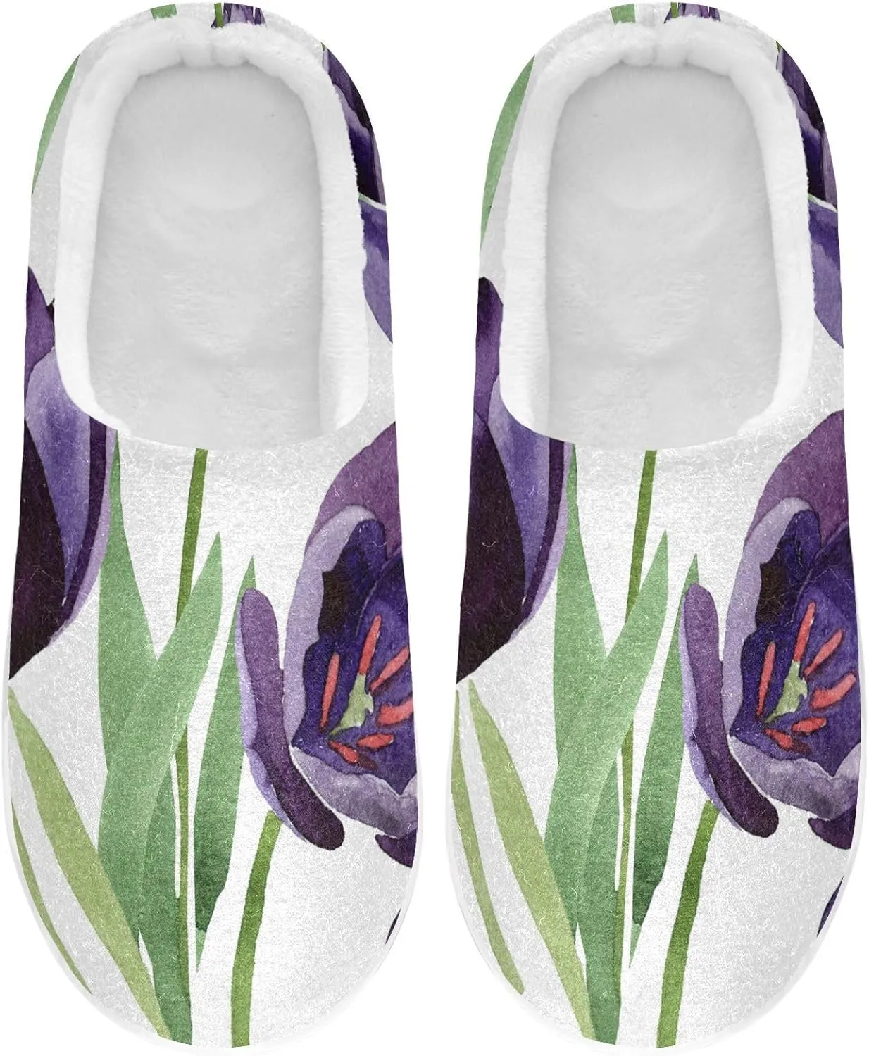 Unisex Memory Foam Slippers Non-Skid Slip-on Soft Warm Sole Fleece Shoes 6-17