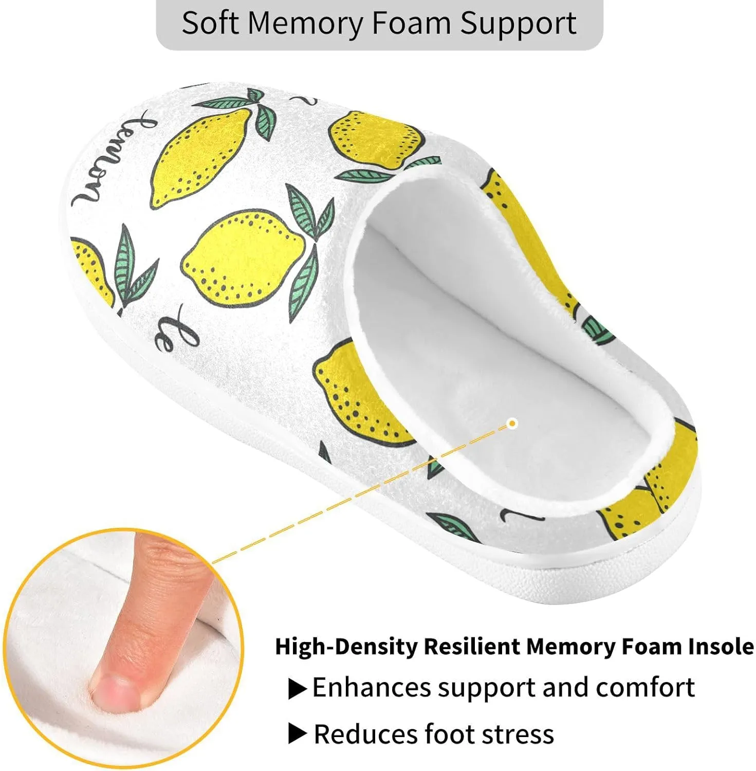 Unisex Memory Foam Slippers Non-Skid Slip-on Soft Warm Sole Fleece Shoes 6-17