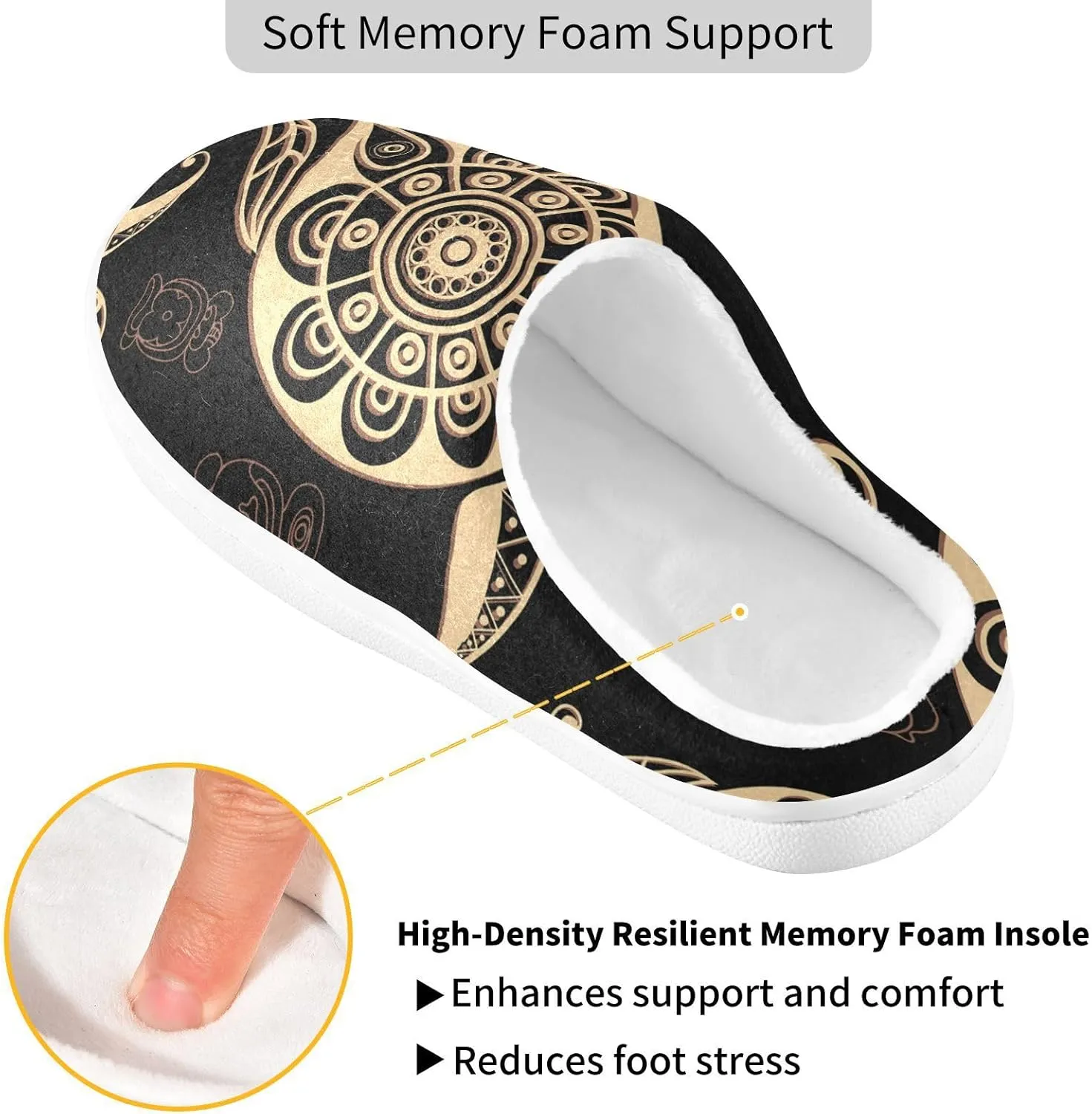 Unisex Memory Foam Slippers Non-Skid Slip-on Soft Warm Sole Fleece Shoes 6-17