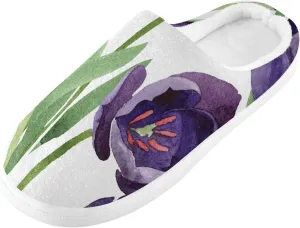 Unisex Memory Foam Slippers Non-Skid Slip-on Soft Warm Sole Fleece Shoes 6-17